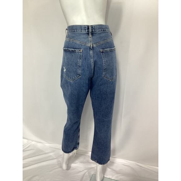 Agolde 'Riley' High Rise Straight Crop Denim Jean Size 30 - Picture 3 of 4